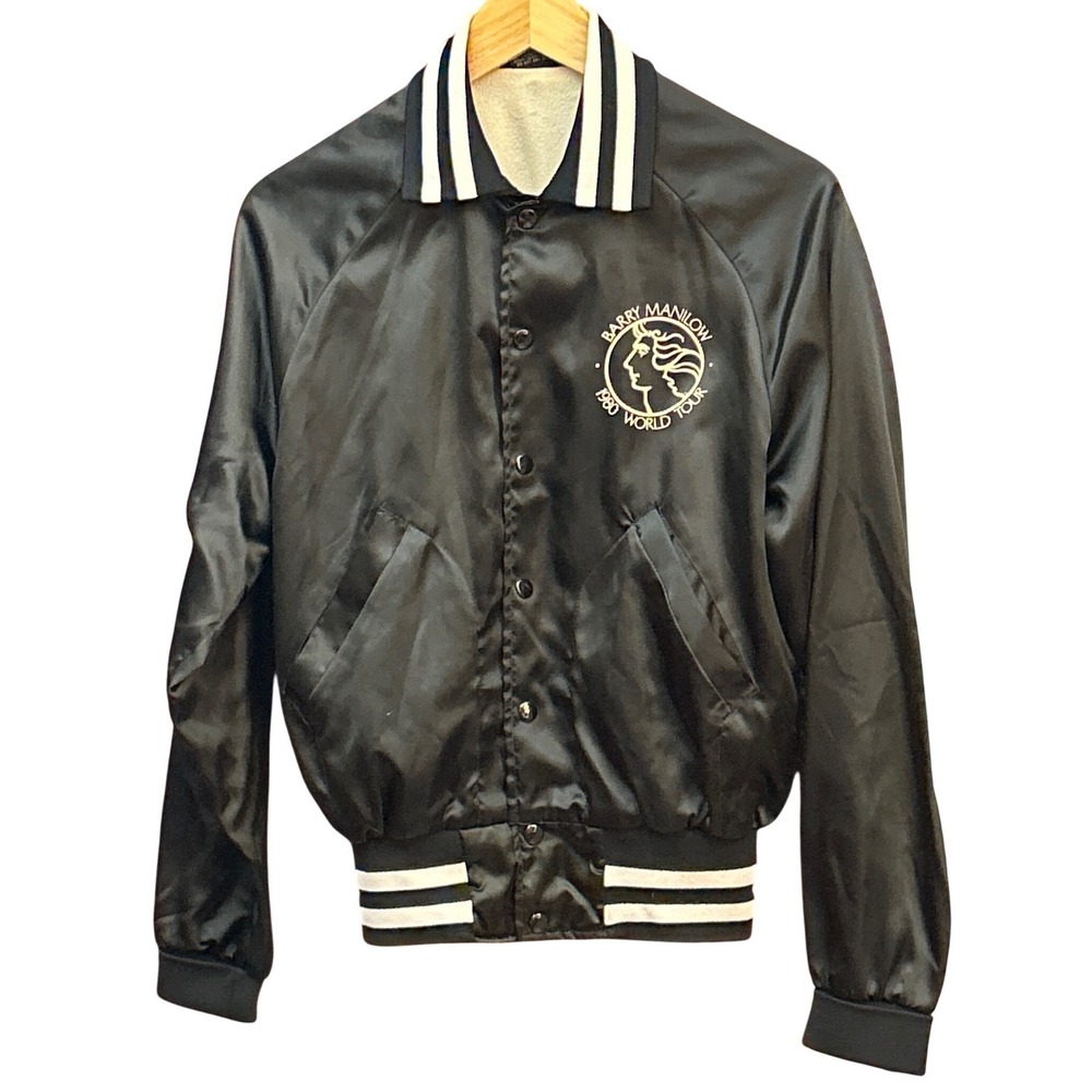 1980 Aristo Jac Barry Manilow World Tour Jacket Satin Bomber Retro Concert Merch